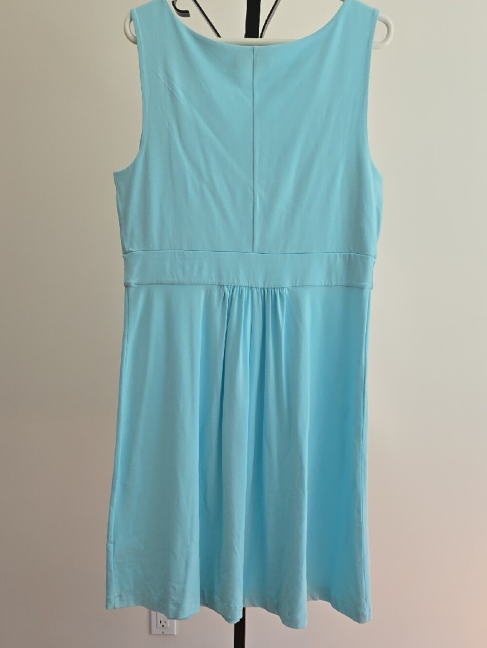 Lands' End Sky Blue Sleeveless V-Neck Fit & Flare Dress - Picture 2 of 5